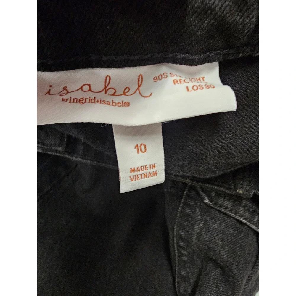 Isabel by Ingrid & Isabel Womens Straight Cargo Jeans Black Cotton Blend Size 10